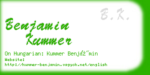 benjamin kummer business card